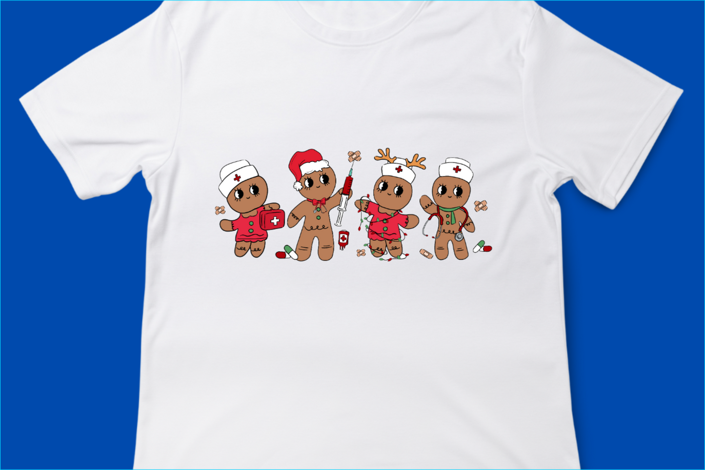 Gingerbread Nurses Christmas Tee