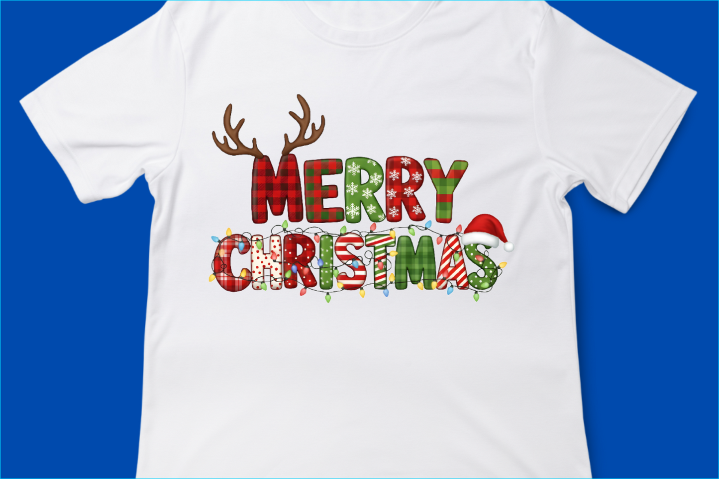 Merry Christmas Plaid Letter Tee