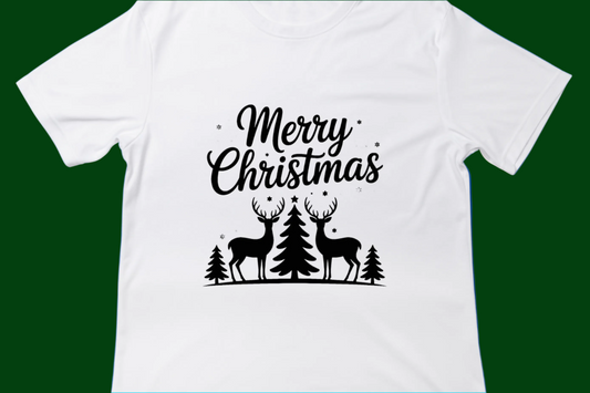 Merry Christmas Deer Forest Tee