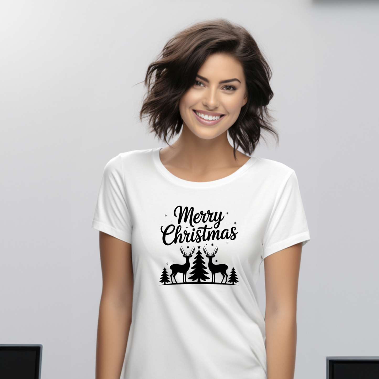 Merry Christmas Deer Forest Tee