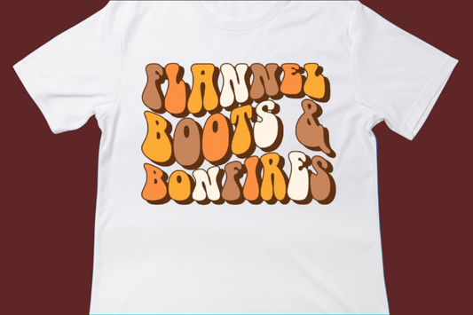 Flannels, Boots & Bonfires Tee