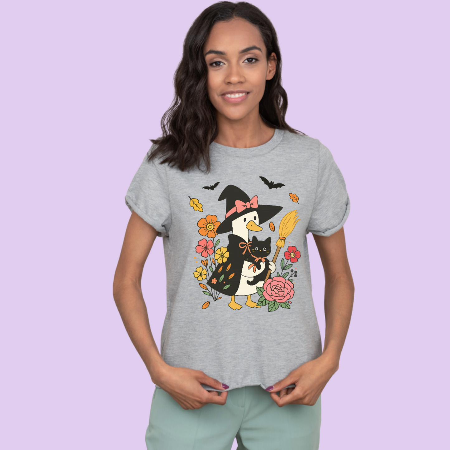 Witchy Duck & Black Cat Tee