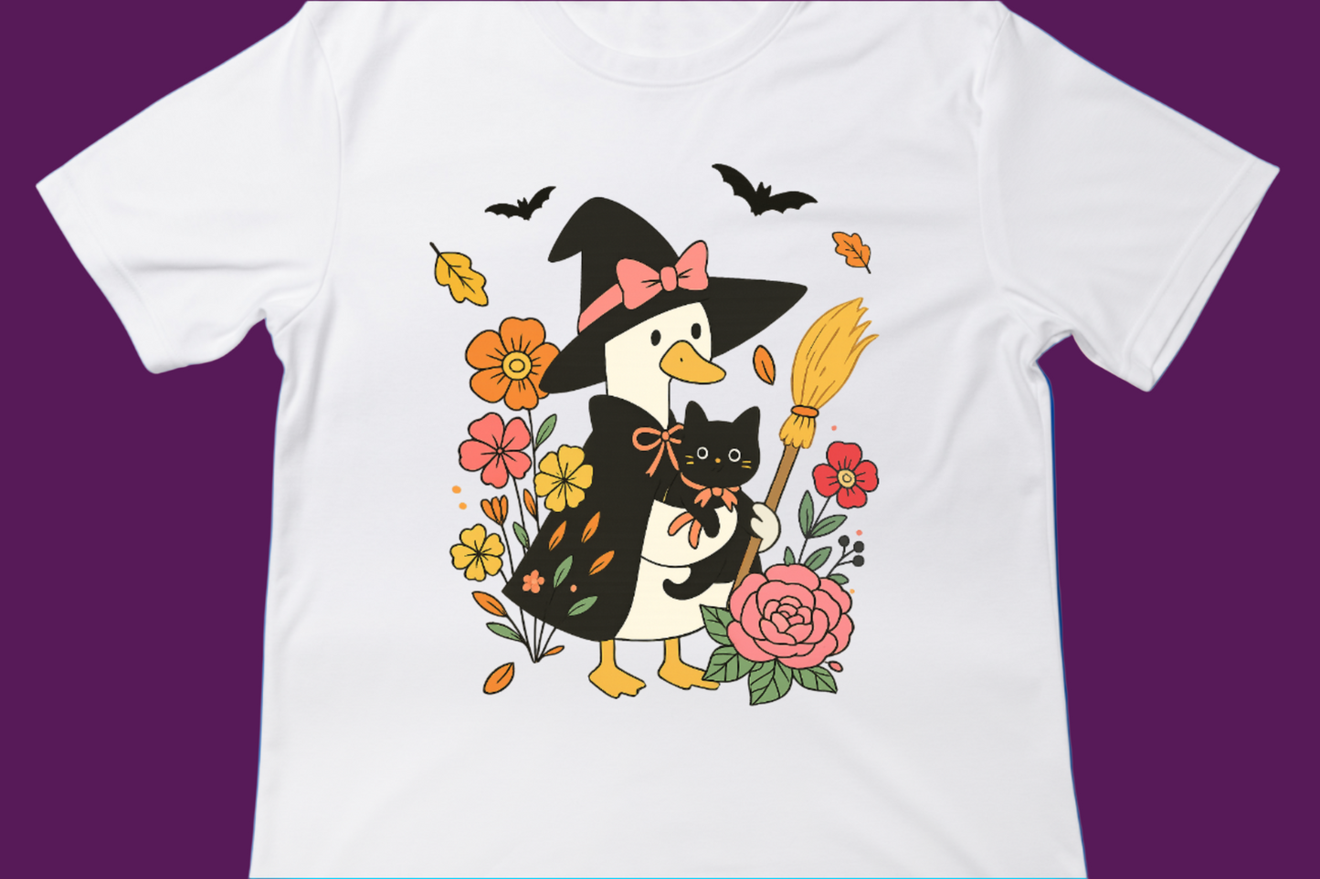 Witchy Duck & Black Cat Tee