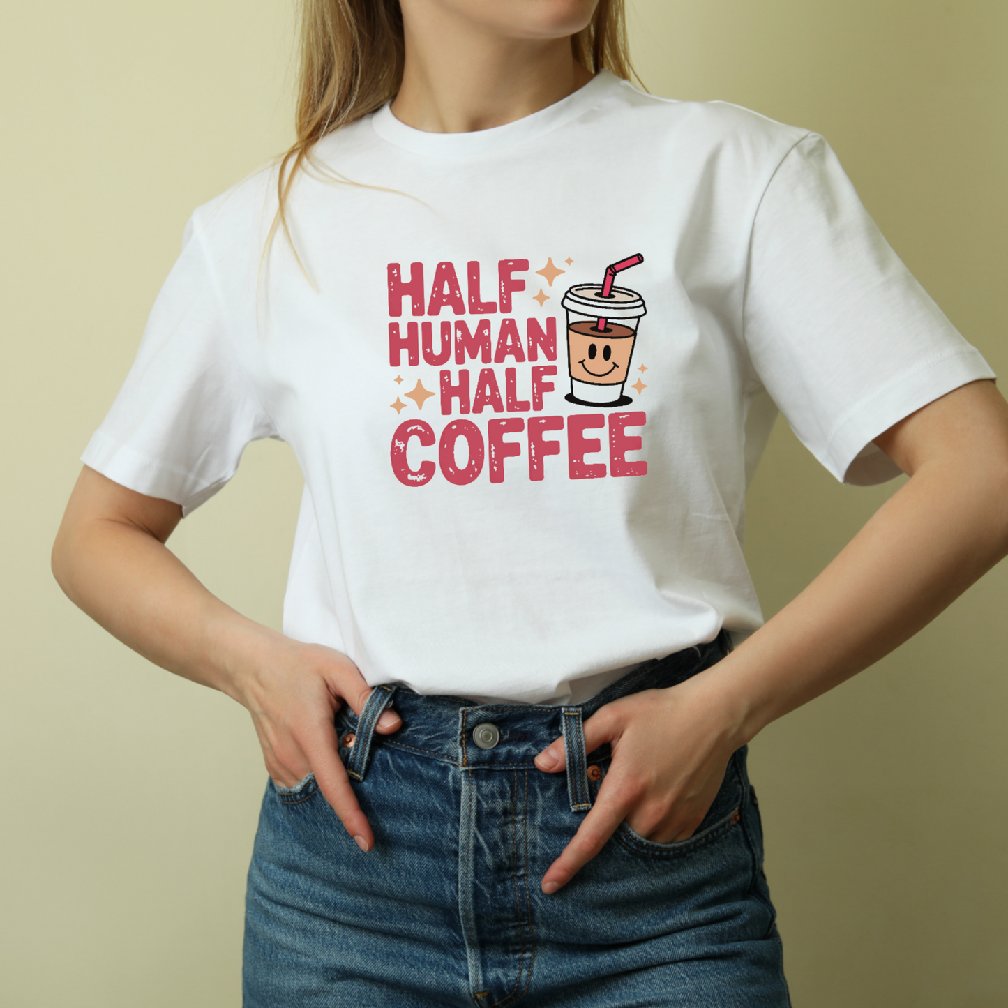 Half Human Half Coffee Tee