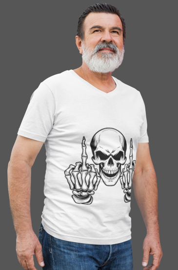 Skull flipping the finger