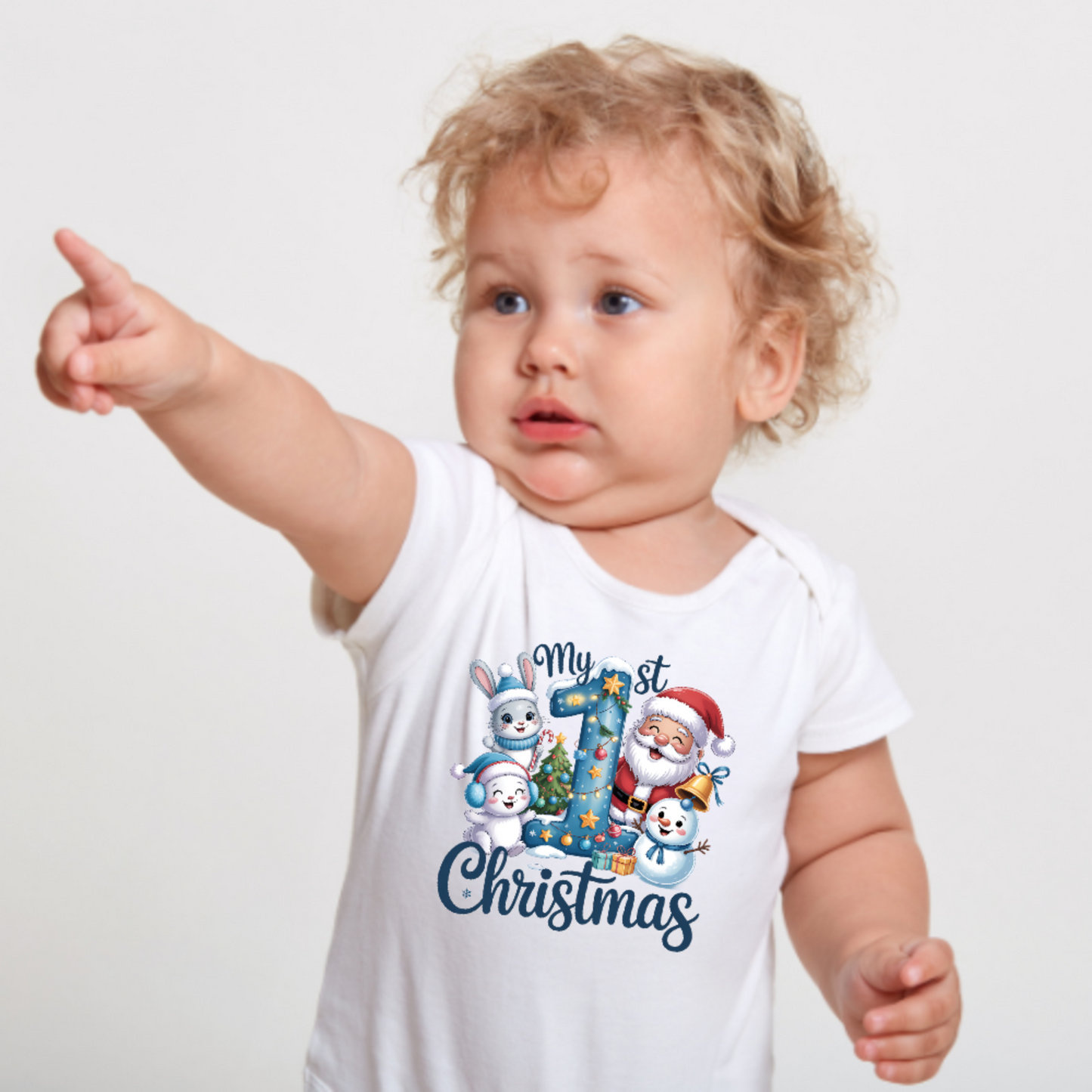 My First Christmas, Santa, Snowman & Bunny Tee
