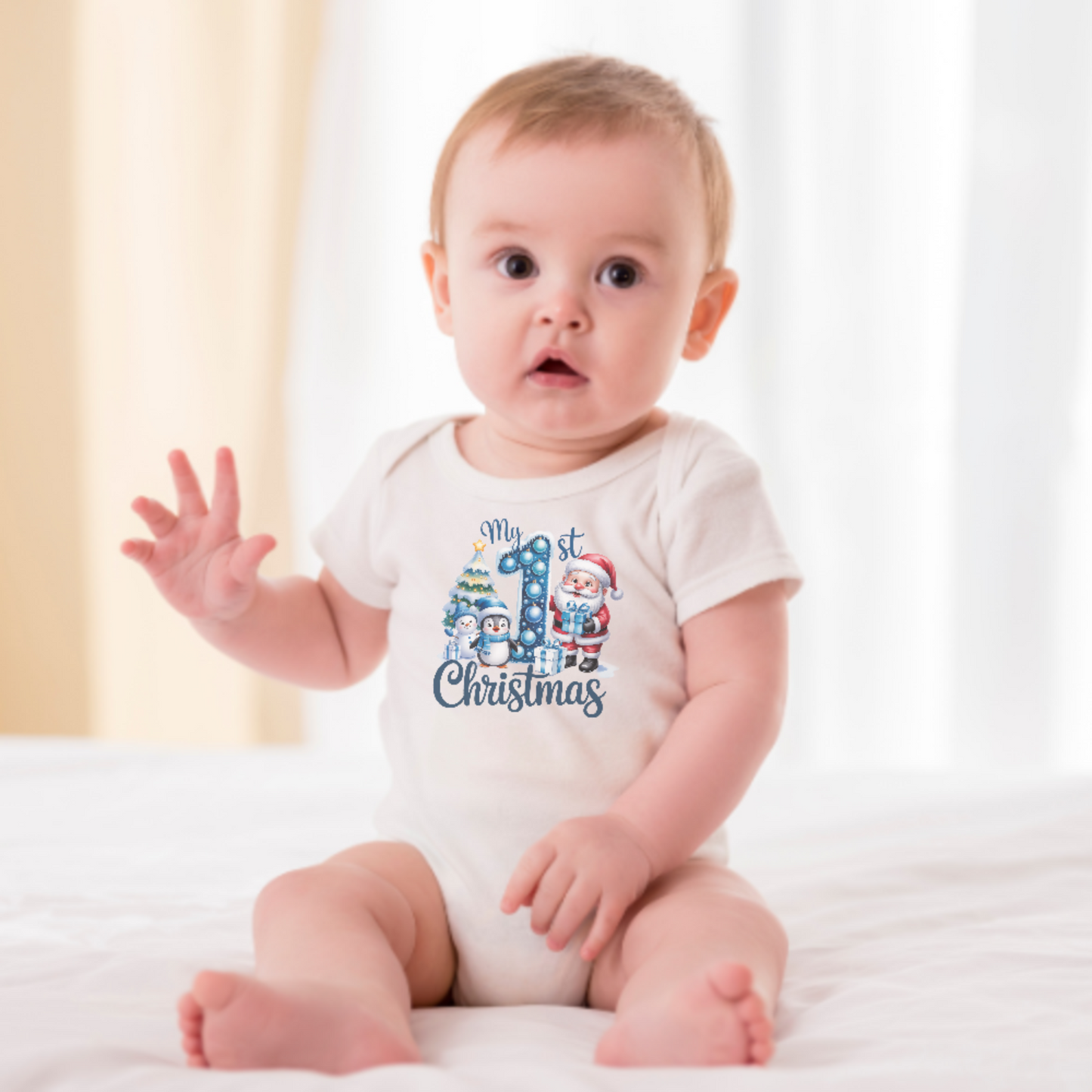 My First Christmas, Penguin & Santa Tee