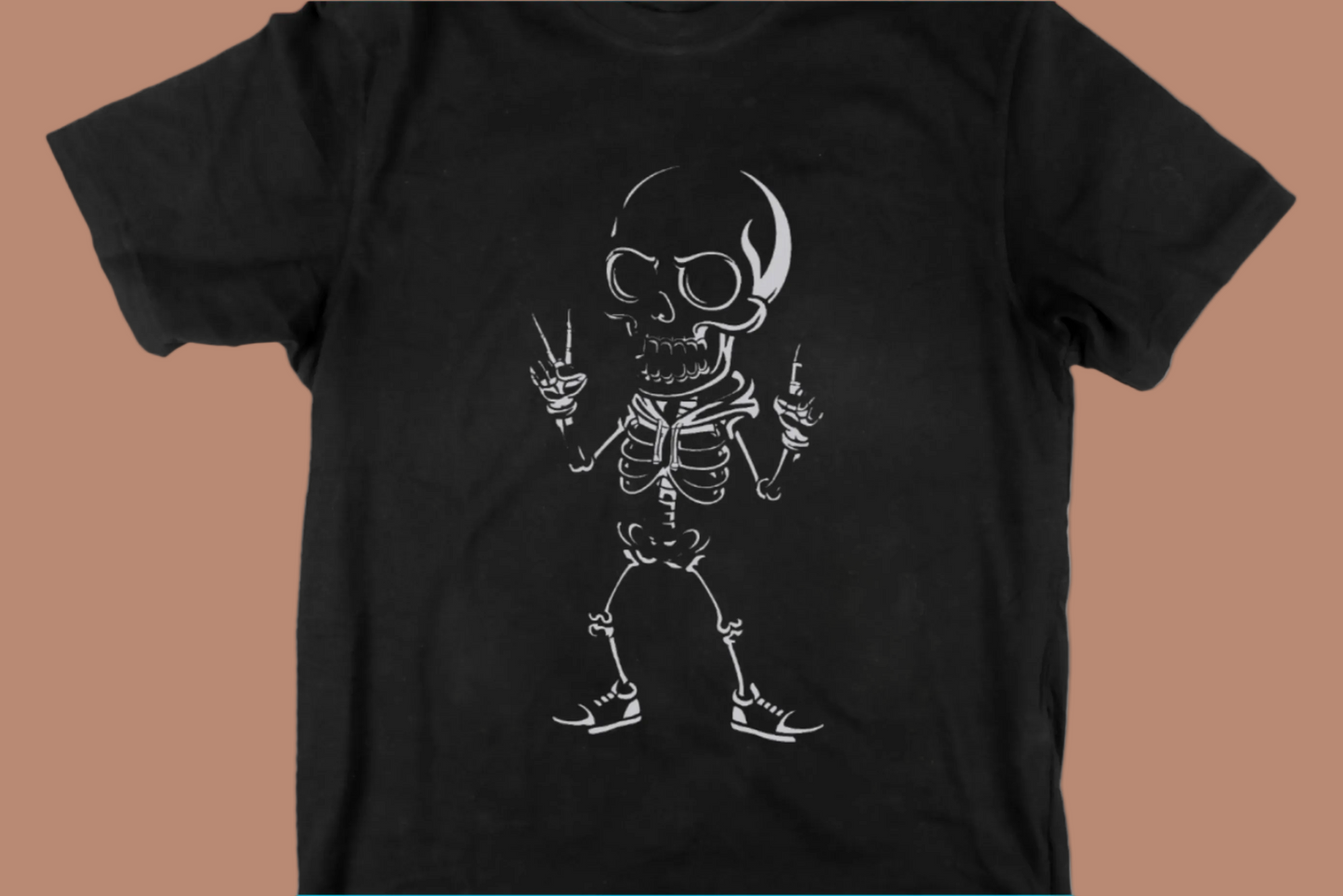 Skeleton Peace Sign Tee